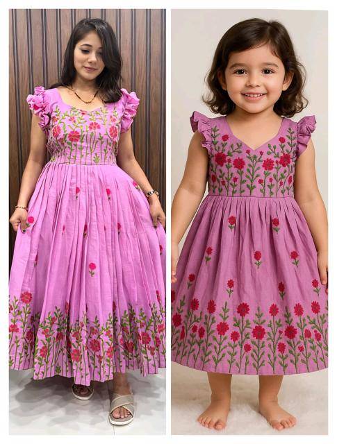 NEW LAUNCING MOTHER DAUGHTER FROCK cotton Mumbai baby clothing wholesale market